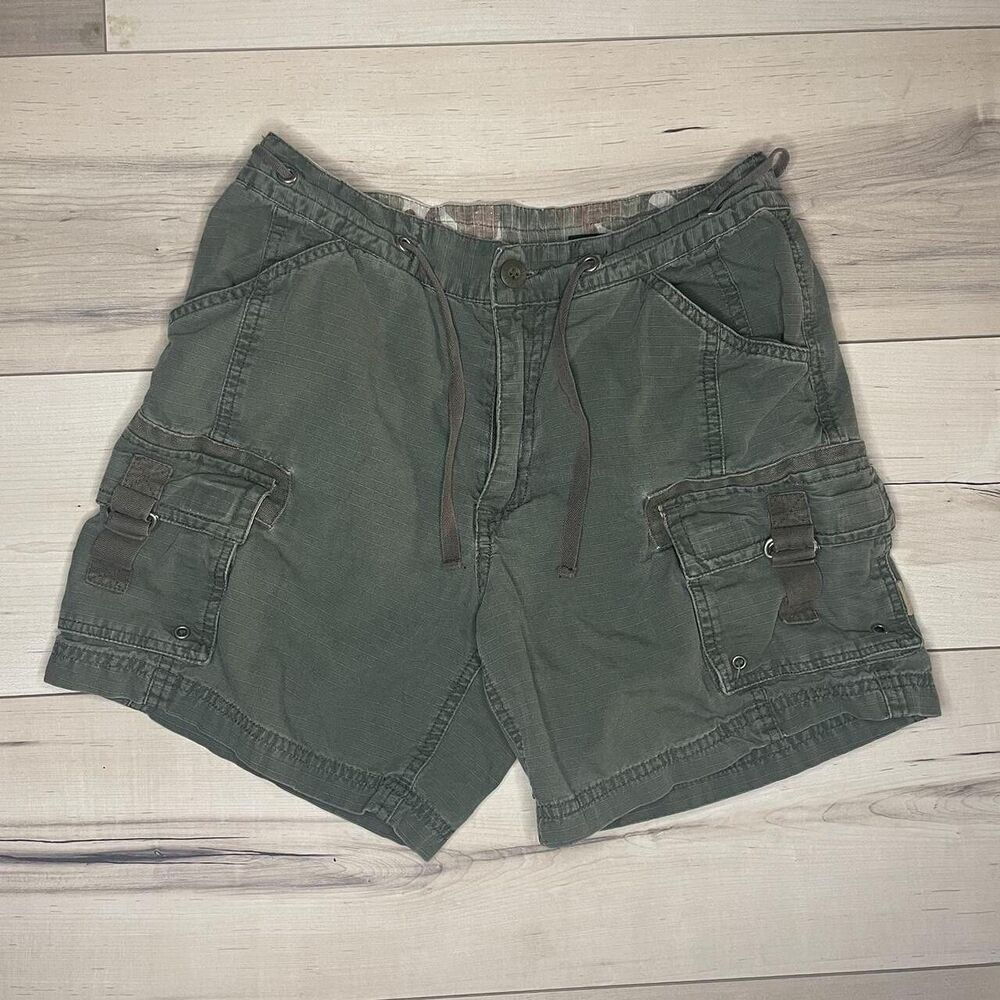 Y2K green cargo utility shorts size 4